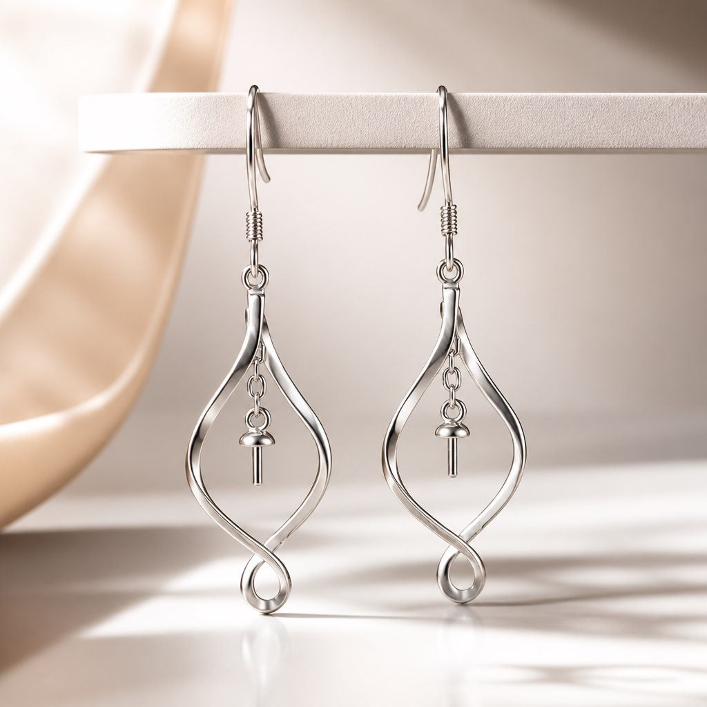 Rope twisted fishhook earrings