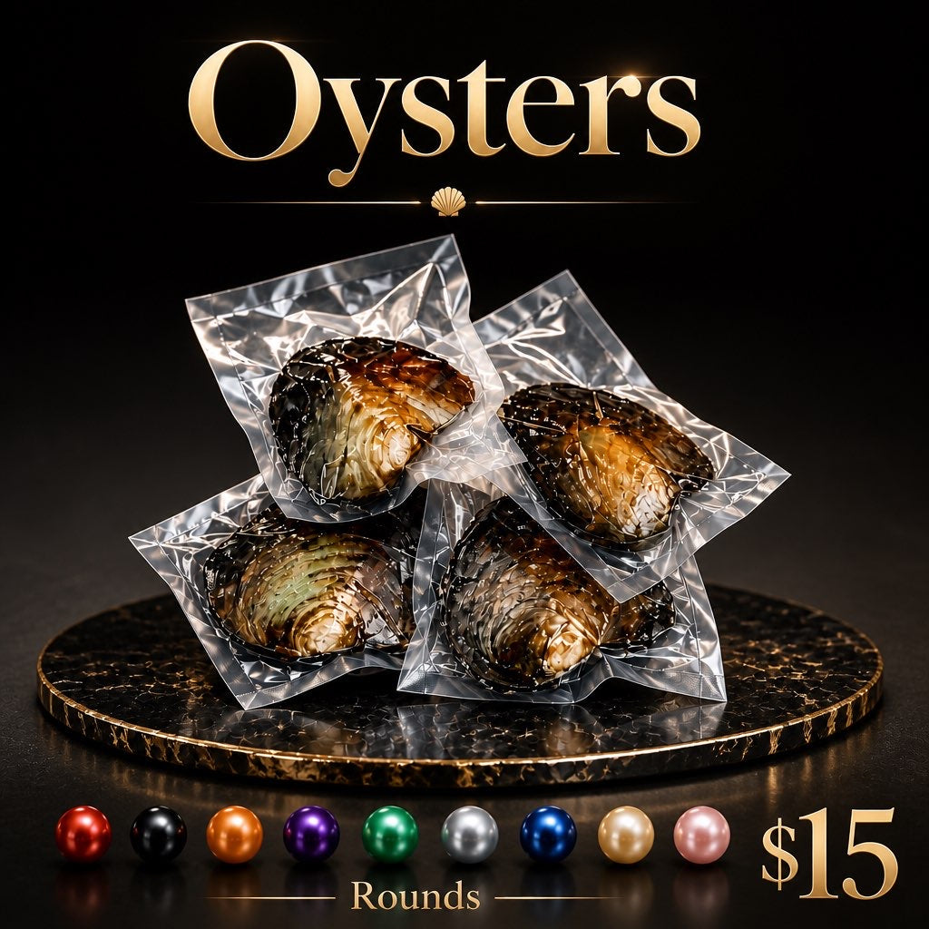 Single color round oysters pearls